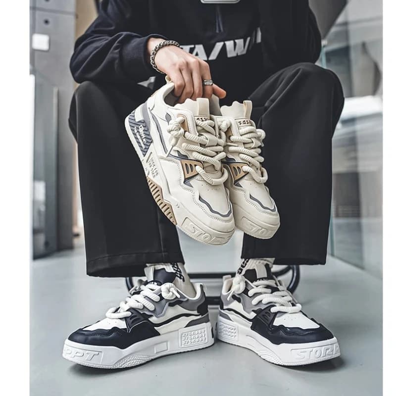 أحذية سنيكرز رجالية، أحذية رياضية خفيفة الوزن ومتنفسية، موضة الشارع، متينة للمشي، مناسبة للمراهقين - 4