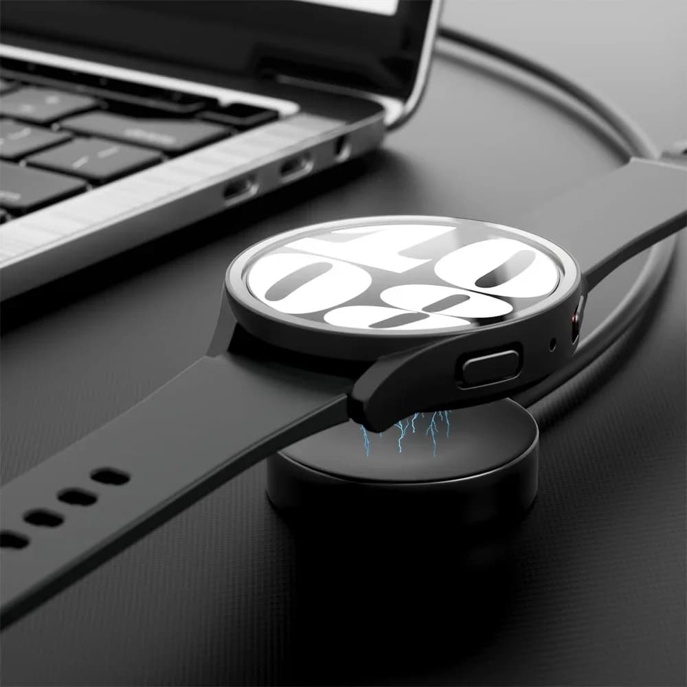 حافظة كمبيوتر مع واقي شاشة من الزجاج المقسى لساعة سامسونج جالاكسي، متوافقة مع أحجام 40/44 مم - 4