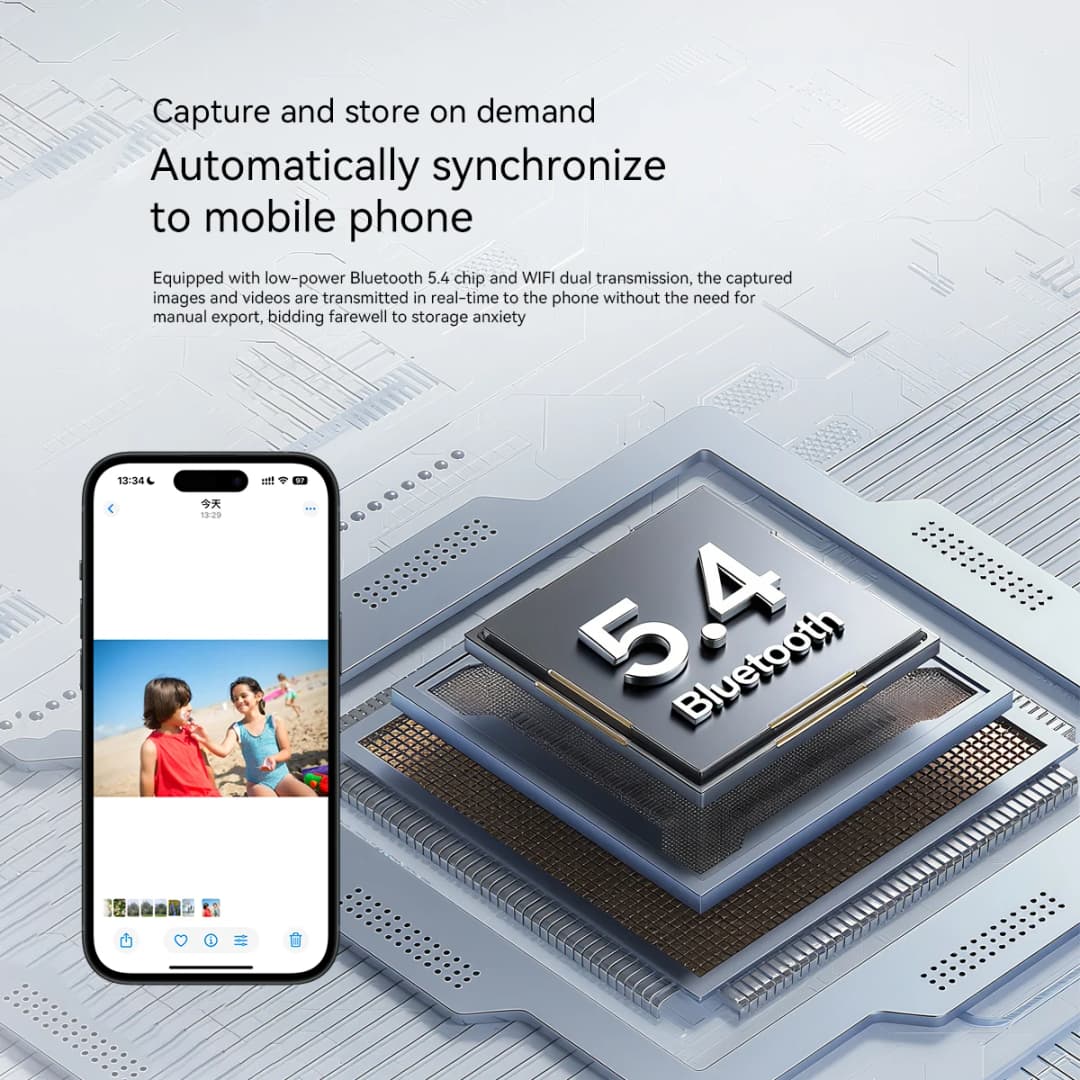 نظارات بلاكفيو الذكية BV100، كاميرا HD، بلوتوث 5.4، بطارية 220 مللي أمبير، مكبرات صوت ستيريو بجهير، ميكروفون إلغاء الضوضاء، كشف الارتداء - 5