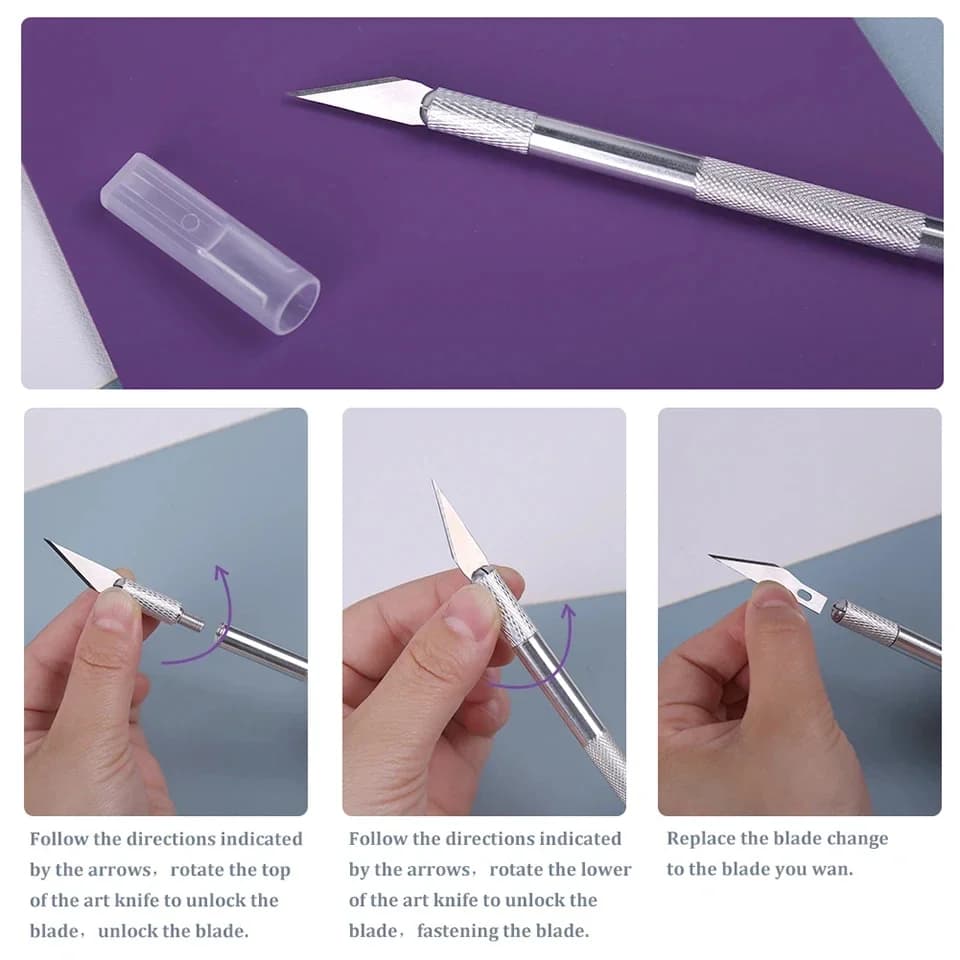 قاطعة نقش بمقبض معدني، سكين نحت حرفي غير قابل للانزلاق، أدوات إصلاح DIY للجلود - 2