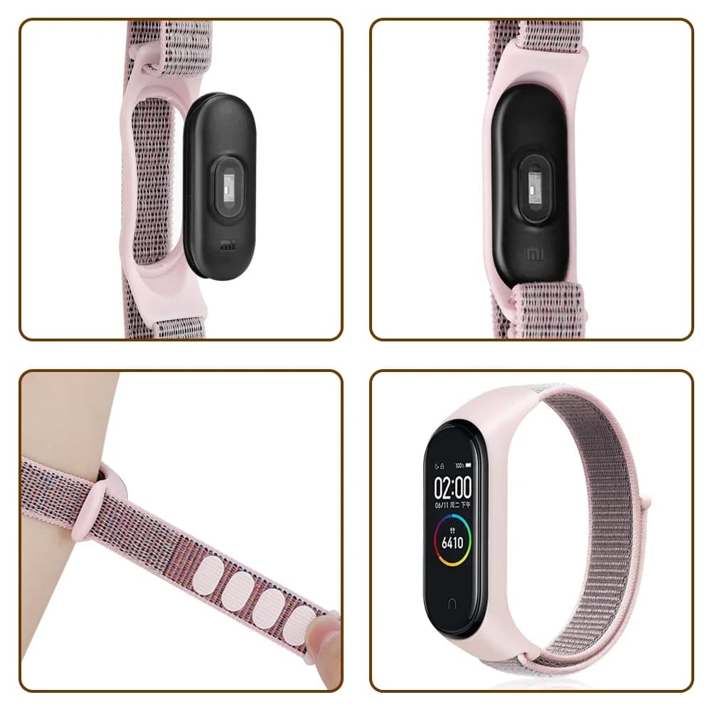 حزام نايلون لساعة شاومي Mi Band 7/6/5/4/3، مناسب للرياضة - 5