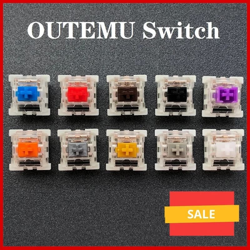 Outemu Switch مفتاح لوحة المفاتيح الميكانيكية 3Pin Clicky الخطي اللمس المفاتيح الصامتة RGB LED SMD الألعاب متوافق مع مفتاح MX