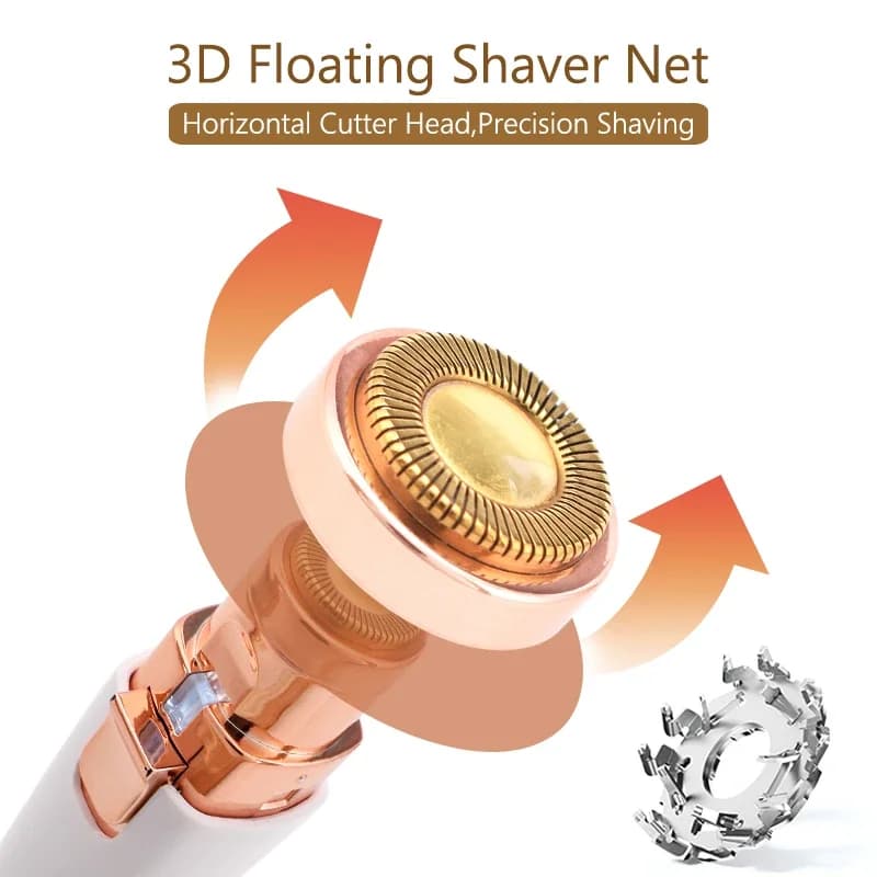 Portable 2 IN 1 Electric Epilator Eyebrow Trimmer Women's Body Facial Lip Epilator Rechargeable Mini Painless Razor Shave Shaver - 2