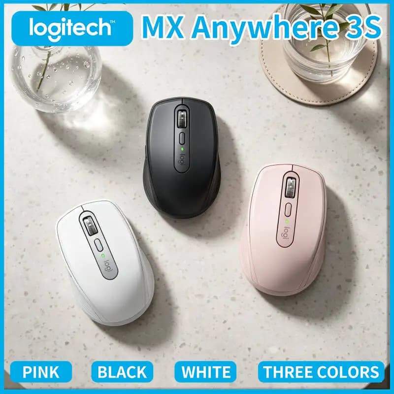 Logitech MX Anywhere 3S Travel Mouse - 8K DPI Darkfield, MagSpeed Scroll, USB-C Quick Charge, Compact & Lightweight Build