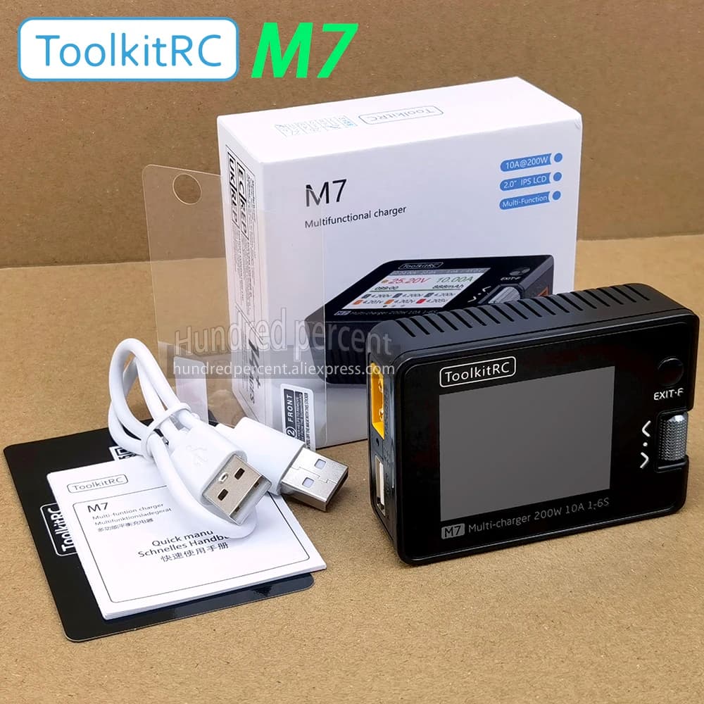 ToolkitRC M7 Charger Intelligent Discharge Lithium Battery 1S 2S 3S-6S Server ESC Receiver Detection IPS Model Toy Accessories - 6