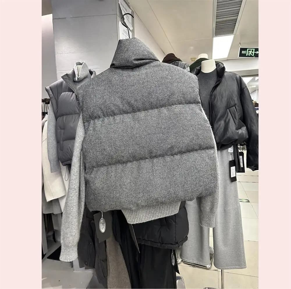 2025 Korea Chic Streetwear Personalized Vest Short Parkas Casual Elegant Coat Advanced High Street Moda All-match Women Jacket - 4