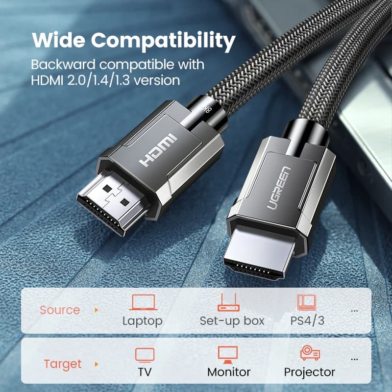 UGREEN 8K HDMI-Compatible Cable for Xiaomi TV Box PS5 Ultra High Speed Certified 8K@60Hz Cable 48Gbps eARC Dolby Vision - 5