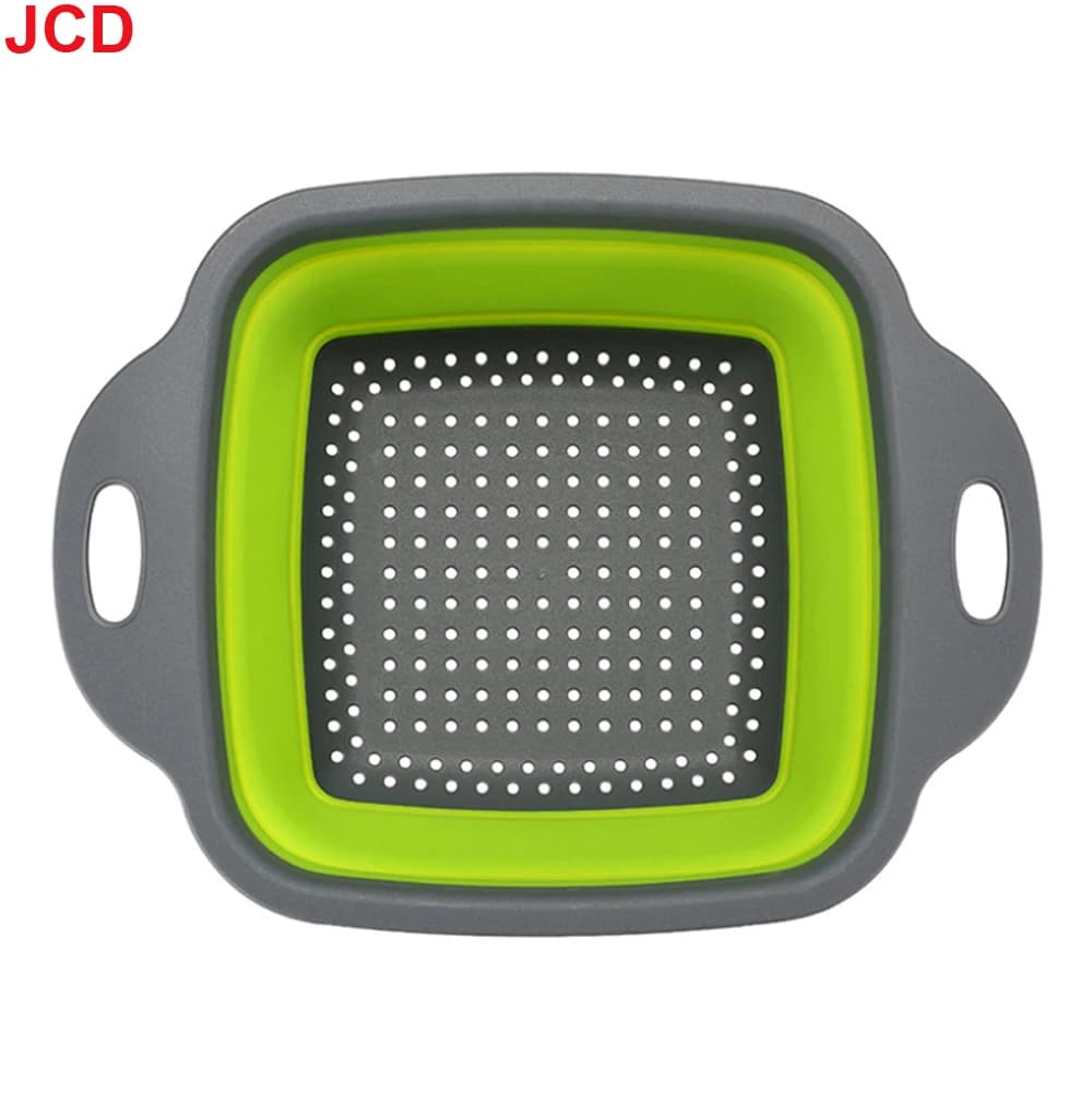 JCD 1pcs Fruit Vegetable Washing Basket Foldable Strainer Silicone Colander Dish Collapsible Drainer Filter Kitchen Storage Tool - 6