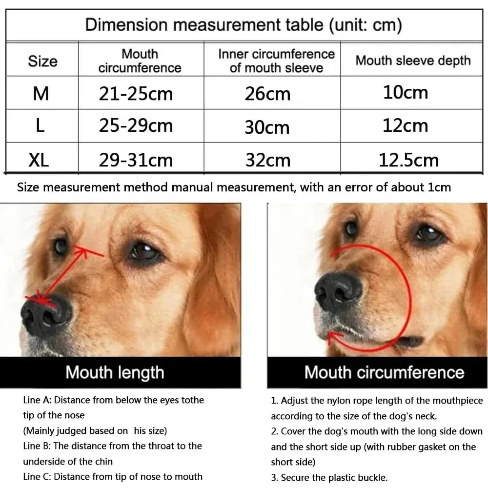 1pc/2pcs Adjustable Dog Muzzle Anti-Biting Dog Mouth Cover With Reflective Strip Can Drink Water Breathable Plastic - 2