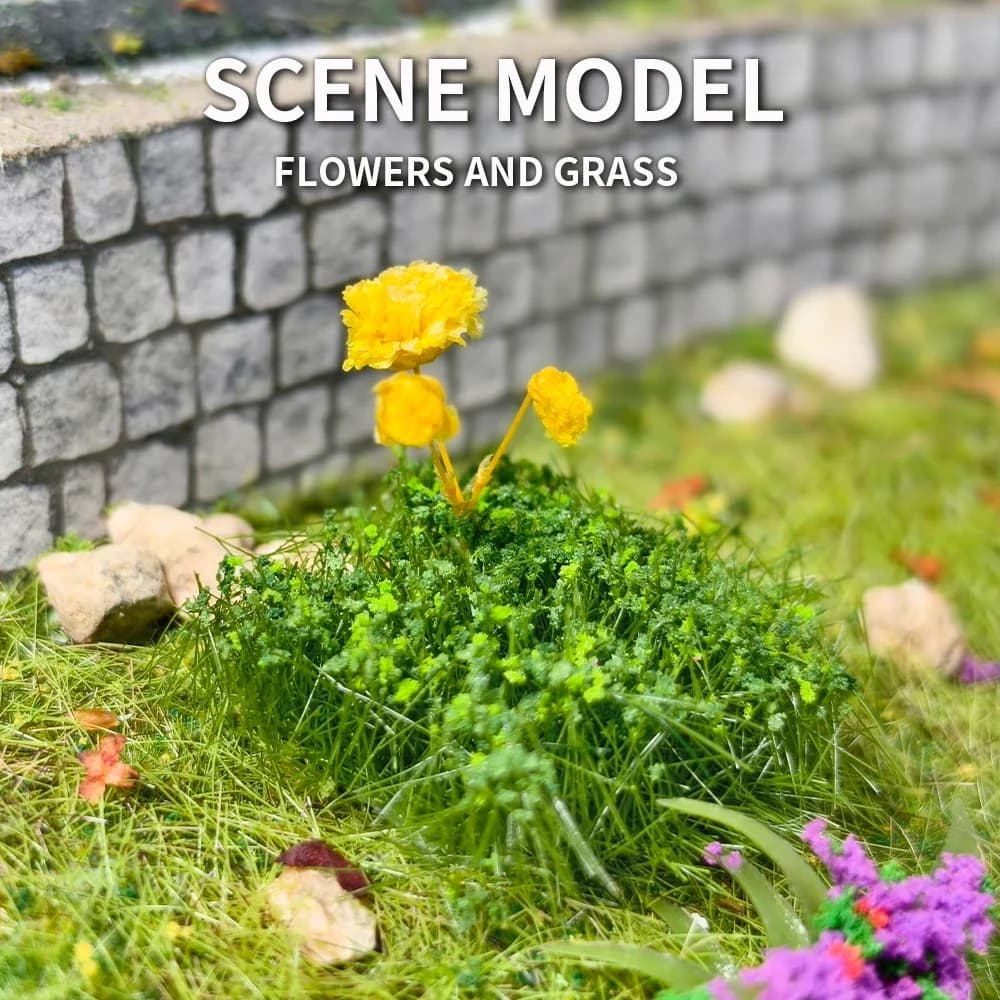 3pcs/lot Miniature Flower Cluster Artificial Plants for Diy Model Making/Train Layout/Garden Decoration/Diorama Random Colors - 6