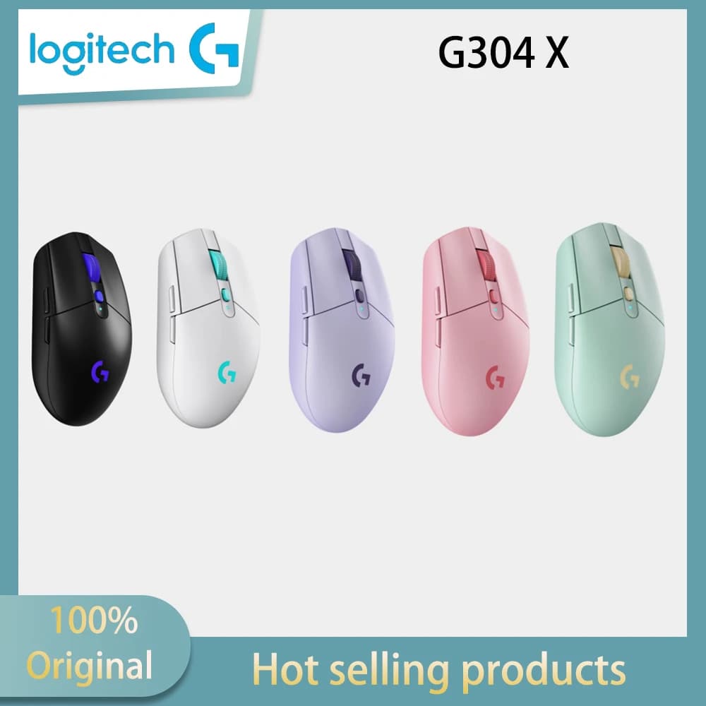 ماوس الألعاب اللاسلكي Logitech (G) G304X مع كابل شحن، 57 جرام، وضع مزدوج، برمجة ماكرو 6 أزرار بنقرة واحدة
