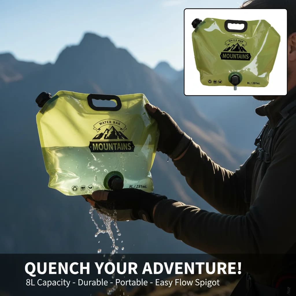 5L/10L Collapsible Water Container Water Storage Jug Bag for Outdoor Camping Hiking Emergency Survival