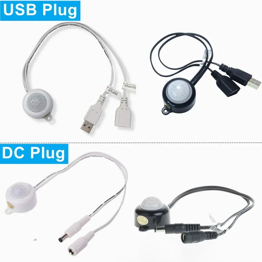 USB/DC Plug Adjustable PIR Infrared Human Motion Sensor Switch DC5V 12V 24V Smart Switch for LED Light Strip Night Lamp Bulb - 5