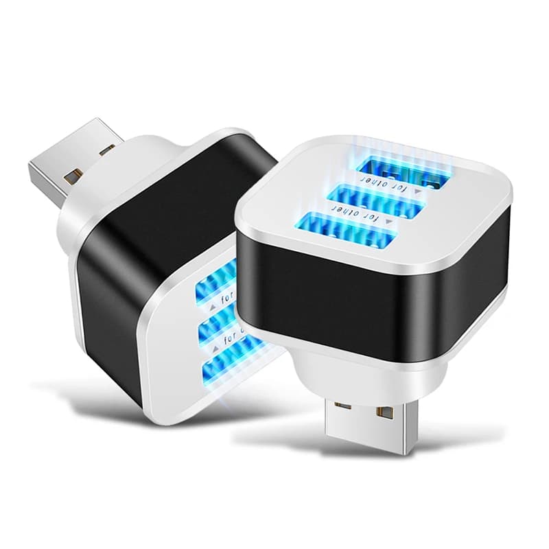 3 Port USB Extender USB2.0 HUB Quick Charge USB Splitter Multiple Interface Car USB Expander Phone Tablet Laptop Charger Adapter - 2