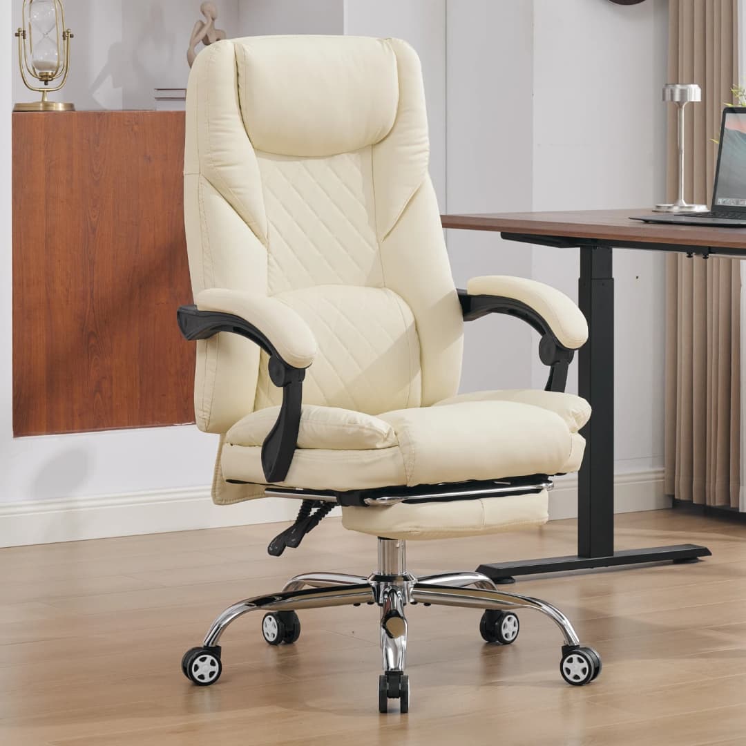 AnneFish Office Chair Large Home Office Chair With Footrest and Lumbar Support Adjustable Height Gaming Chair with Swivel Wheels - 6