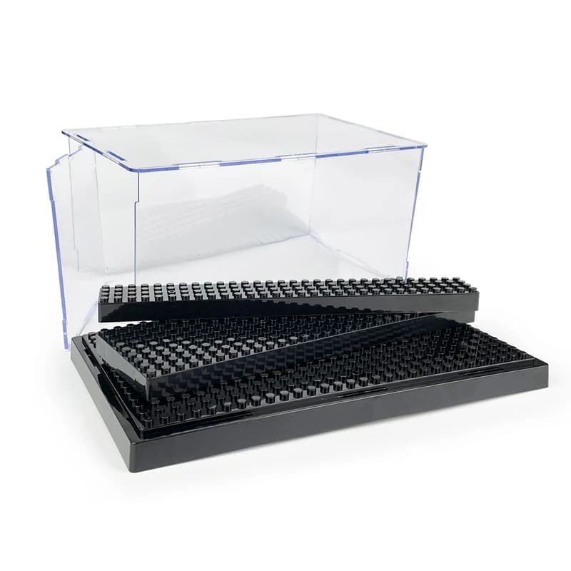 Display Box Container Dustproof Transparent Cover Accessory Base Set City DIY Model Building Blocks Bricks Toy For Children Gift - 3