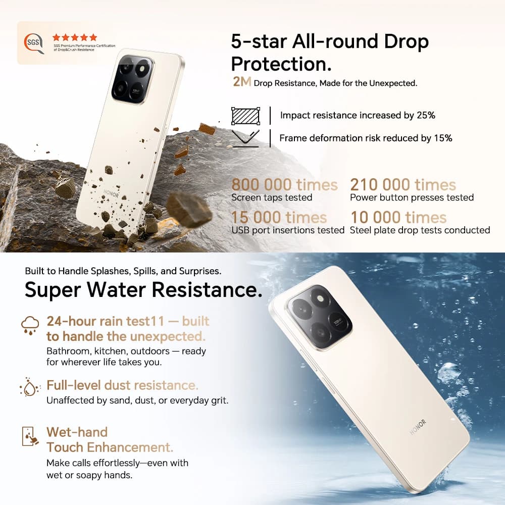 هاتف HONOR X7d 4G الإصدار العالمي بمعالج Qualcomm Snapdragon 685 وشاشة TFT LCD بحجم 6.77 بوصة وكاميرا 108 ميجابكسل وزر ذكاء اصطناعي فوري وبطارية 6500 مللي أمبير وتقنية NFC - 3