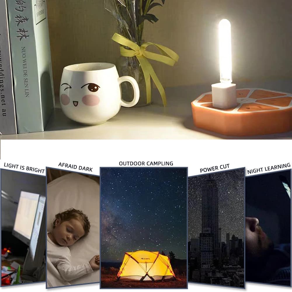 Portable Mini USB Night Light LED Ultra Bright Reading Book Table Desk Lamp Flashlight For Power Bank Laptop Camping Lighting - 5