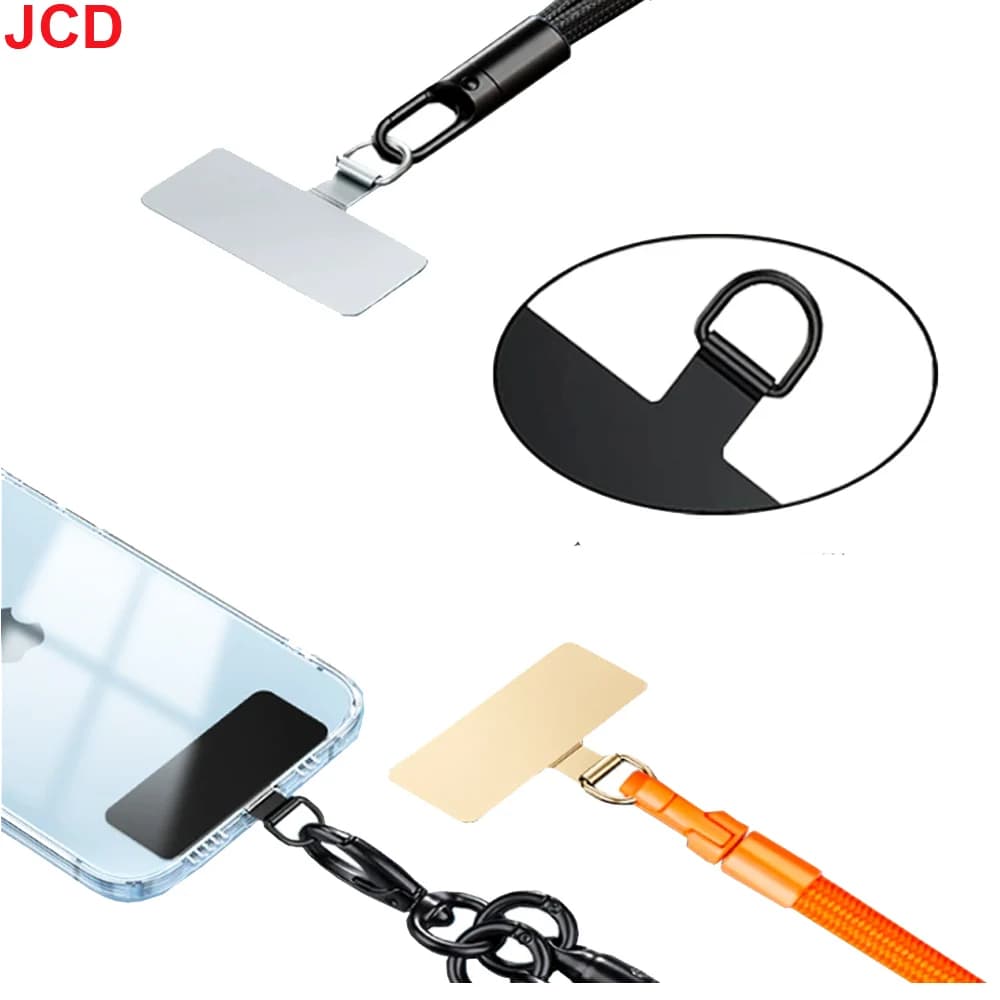 JCD 1/4 قطعة الهاتف المعدني العالمي الحبل طوقا التصحيح دائم رقيقة جدا الهاتف المحمول الرافعة حبل مشبك للبطاقات حزام شنق الحبل تبويب - 2