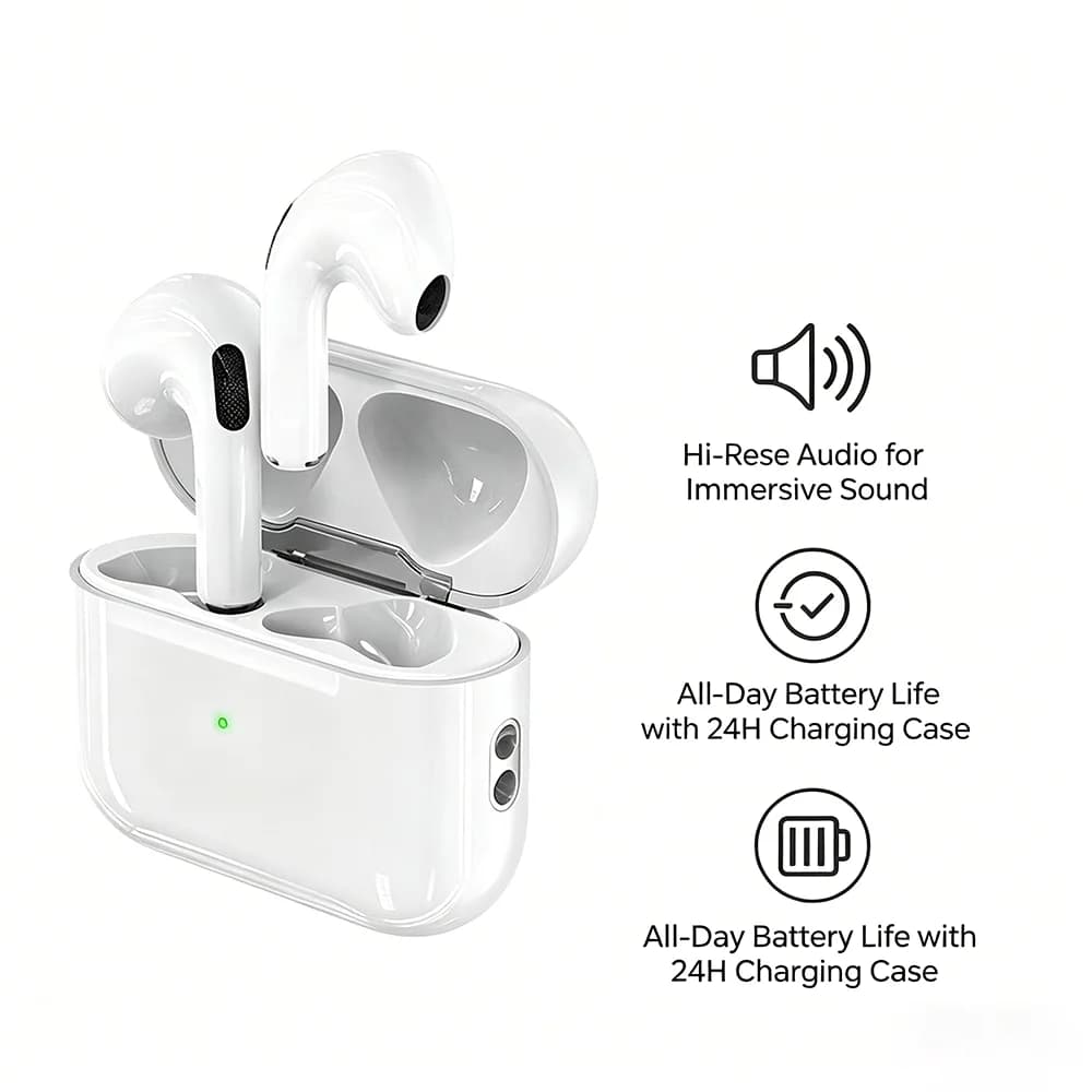 TWS Wireless Bluetooth Earphones ANC Noise Reduction earbuds With Microphone for iOS Android PC - 2