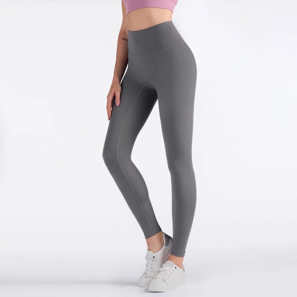 Solid Color High Waist Yoga Legging soft Women Sport Pant Tight Butter Athletic Gym Comprehensive Training Jog Back Waist Pocket - 5
