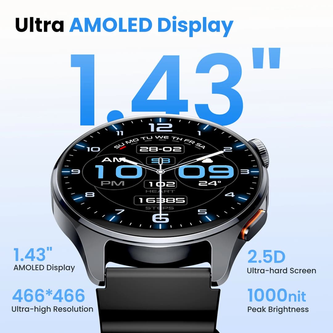 HAYLOU Watch 4S GPS Smartwatch 1.43” HD AMOLED Display 5 Satellite GPS Positioning 120+ Workout Modes Sport Fitness Smart Watch - 3