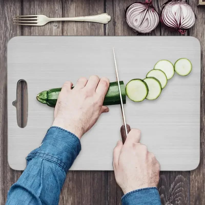 Stainless Steel Thickened Cutting Board Antibacterial Mildew-proof Kneading Dough Board Kitchen Fruit vegetable Cutting Board - 4