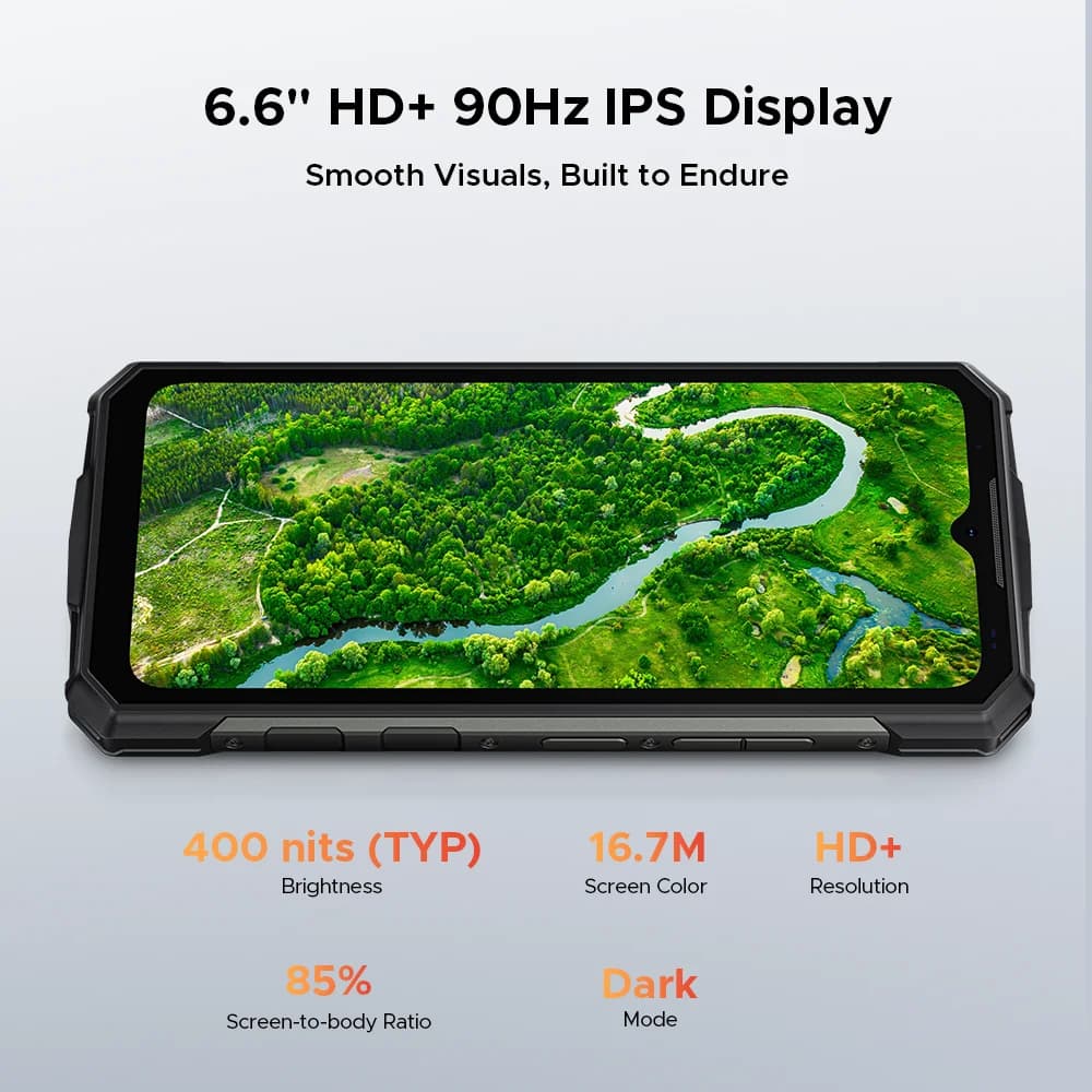 هاتف DOOGEE Fire 7 5G متين مع تقنية Gemini AI، بطارية 13000 مللي أمبير، شاشة 6.6 بوصة، كاميرا 64 ميجابكسل، معالج Dimensity 6300، نظام أندرويد 15 مع تقنية NFC - 6