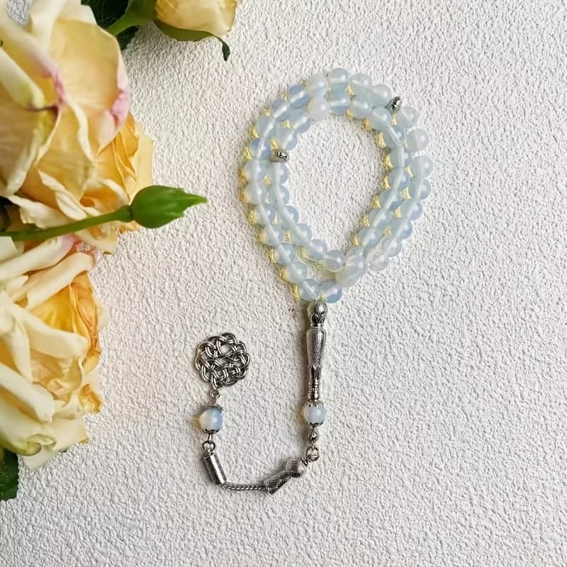 حبات مسبحة إسلامية جديدة 8 سم 45 أوبال TASBIH الشرق الأوسط للرجال والنساء أساور صلاة مجوهرات رمضان