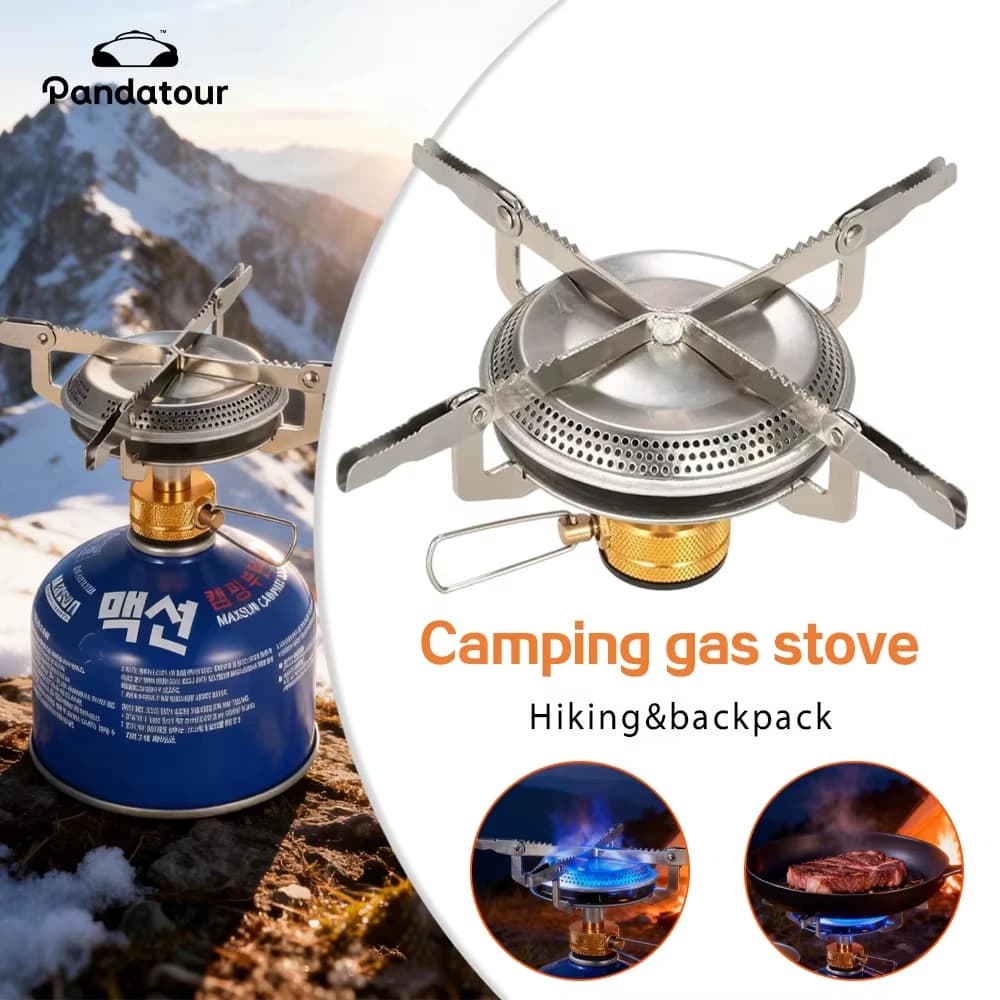 Outdoor Camping Gas Stove Ultralight Portable Stove Burner for Hiking Backpacking Picnic Cooking Stoves Furnace - 5