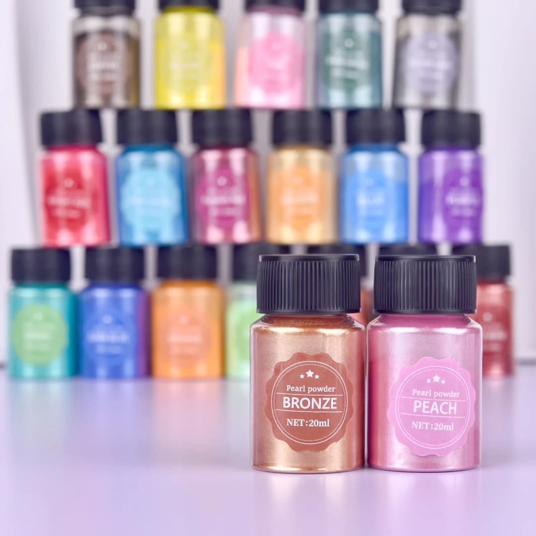 20 مل مسحوق ميكا بيرليسنت لراتنج الإيبوكسي، صبغة لؤلؤ طبيعية، مسحوق ميكا معدني لصنع المجوهرات والحرف والشموع يدويًا - 4