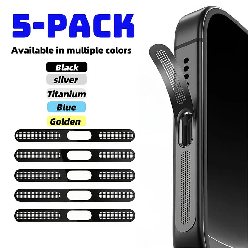 5Pcs Metal Dustproof Net Sticker For iPhone 16 Pro 15 14 13 12 Series Earpiece Speaker Hole Anti-dust Mesh Protector Compatible - 3