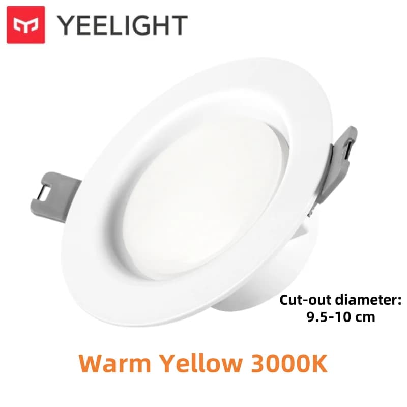 إضاءة سقف مدمجة من Yeelight، LED، أبيض دافئ/أصفر دافئ، سهلة التركيب، درجة حرارة لون 3000K/4000K، جهد 220V - 2