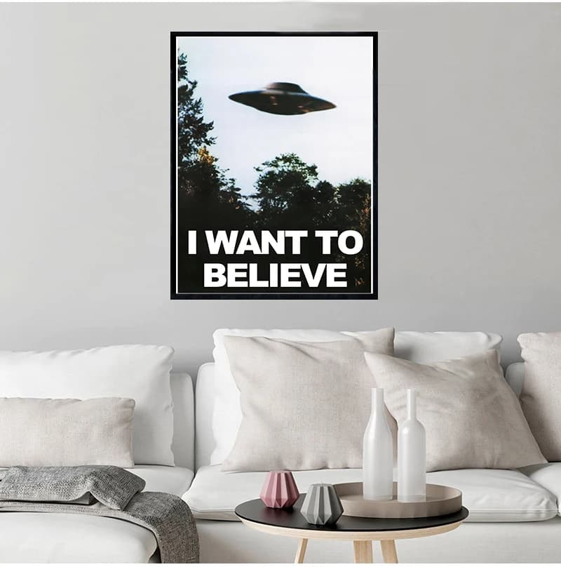 I WANT TO BELIEVE - The X Files Art Silk Or Canvas  UFO TV Series  Print Canvas Painting Decorative Picture Home Decor - 2