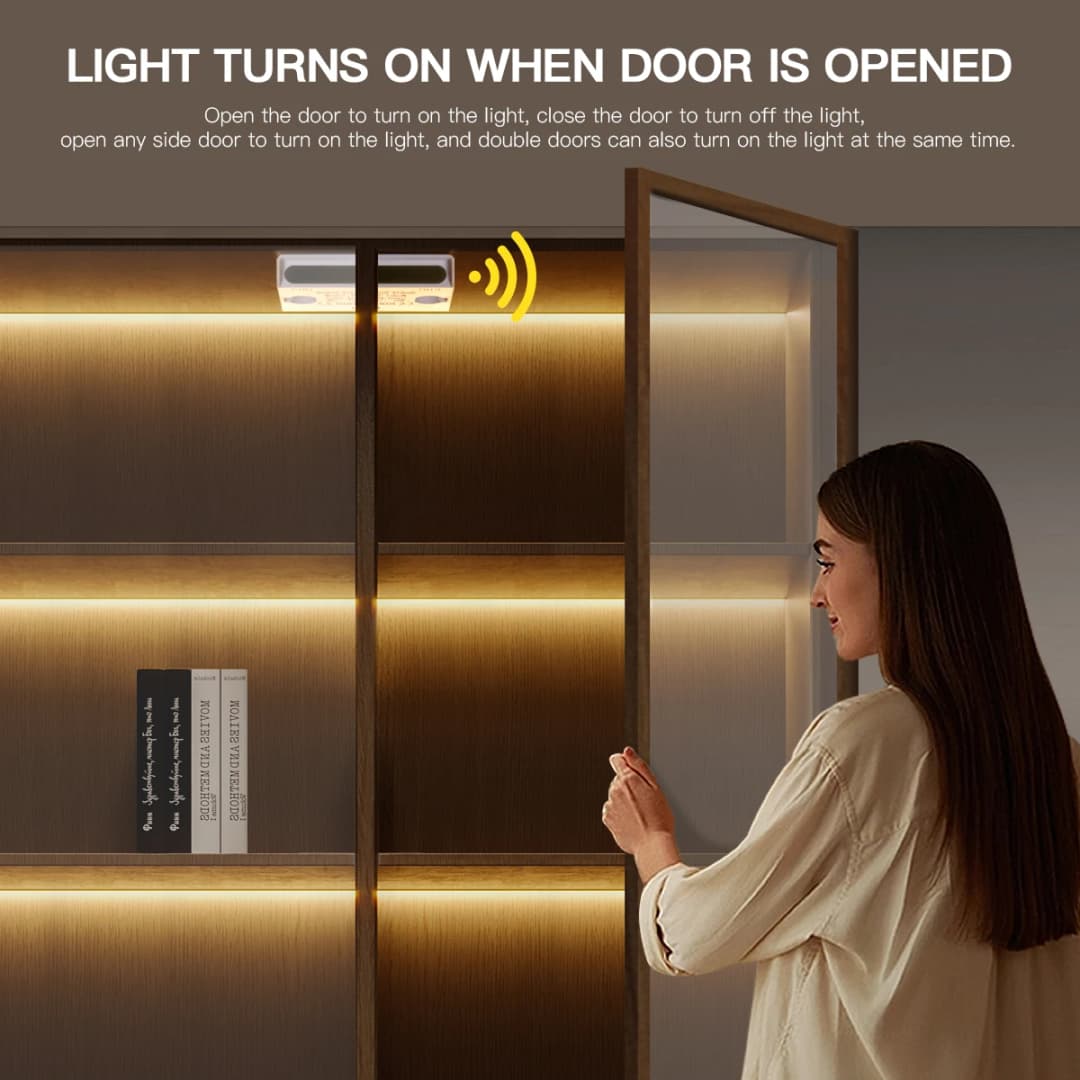 Smart Door Proximity Sensor Control LED Under Cabinet Lights 12V COB LED Strip Showcase Wardrobe Lamp Backlight For Room Kitchen - 3