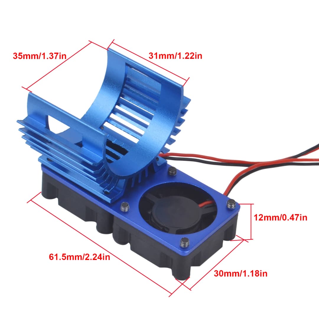 Motor Fan Cooling Heatsink for 540 550 3650 3660 Brushless Motor Traxxas Tamiya 1/8 1/10 scale RC cars accessories - 2