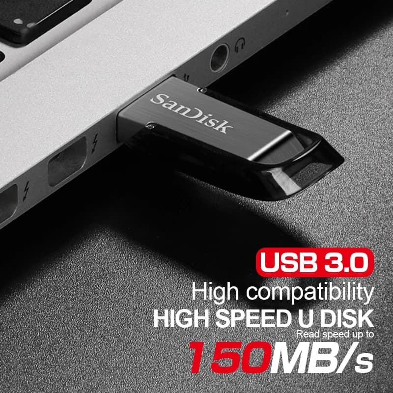 محرك أقراص فلاش USB معدني Sandisk الأصلي CZ73 سعة 128 جيجابايت 64 جيجابايت محرك أقراص محمول 32 جيجابايت 16 جيجابايت ذاكرة فلاش عصرية قلم محرك أقراص USB - 5