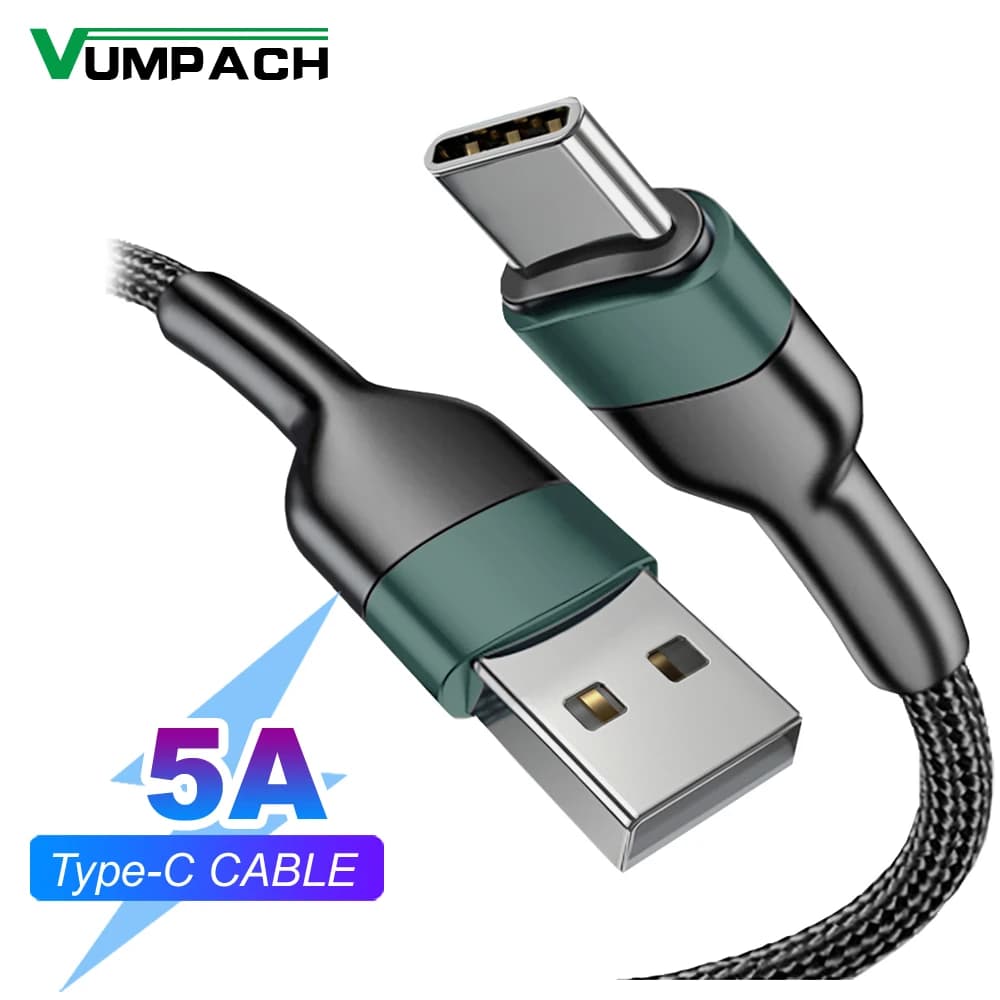 كابل Vumpach من النوع C للشحن السريع ونقل البيانات لهواتف ايفون 15 وسامسونج S21 وA51 وشاومي Mi 10 وريدمي وهواوي