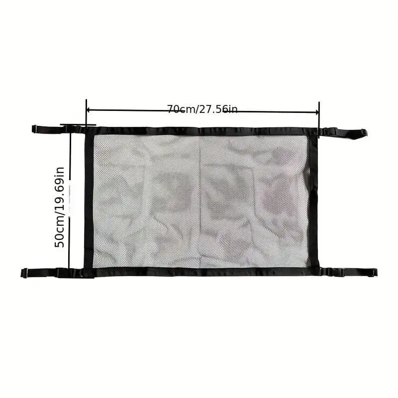 شبكة تخزين عالمية لسقف السيارة، 70x50 سم، حقيبة تخزين معلقة من البوليستر لتنظيم أمتعة السفر - 6