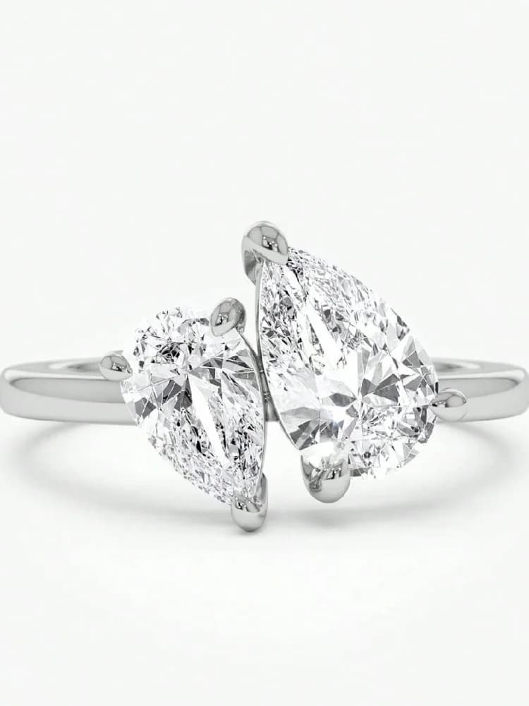 925 Sterling Silver Simplicity Classic Zircon Water Drop Ring For Women Engagement Wedding Luxury High Quality Fine Jewelry - 4