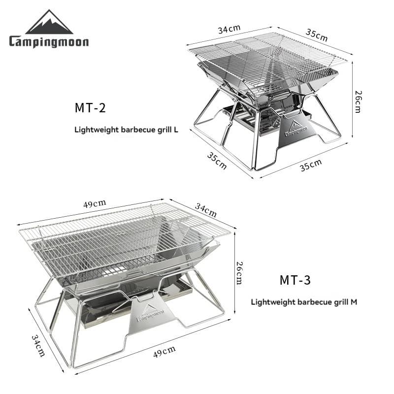 CAMPINGMOON Large Folding Portable Stainless Steel Barbecue Grill BBQ Oven, Camping Picnic Grill Net, Barbecue Grill - 5