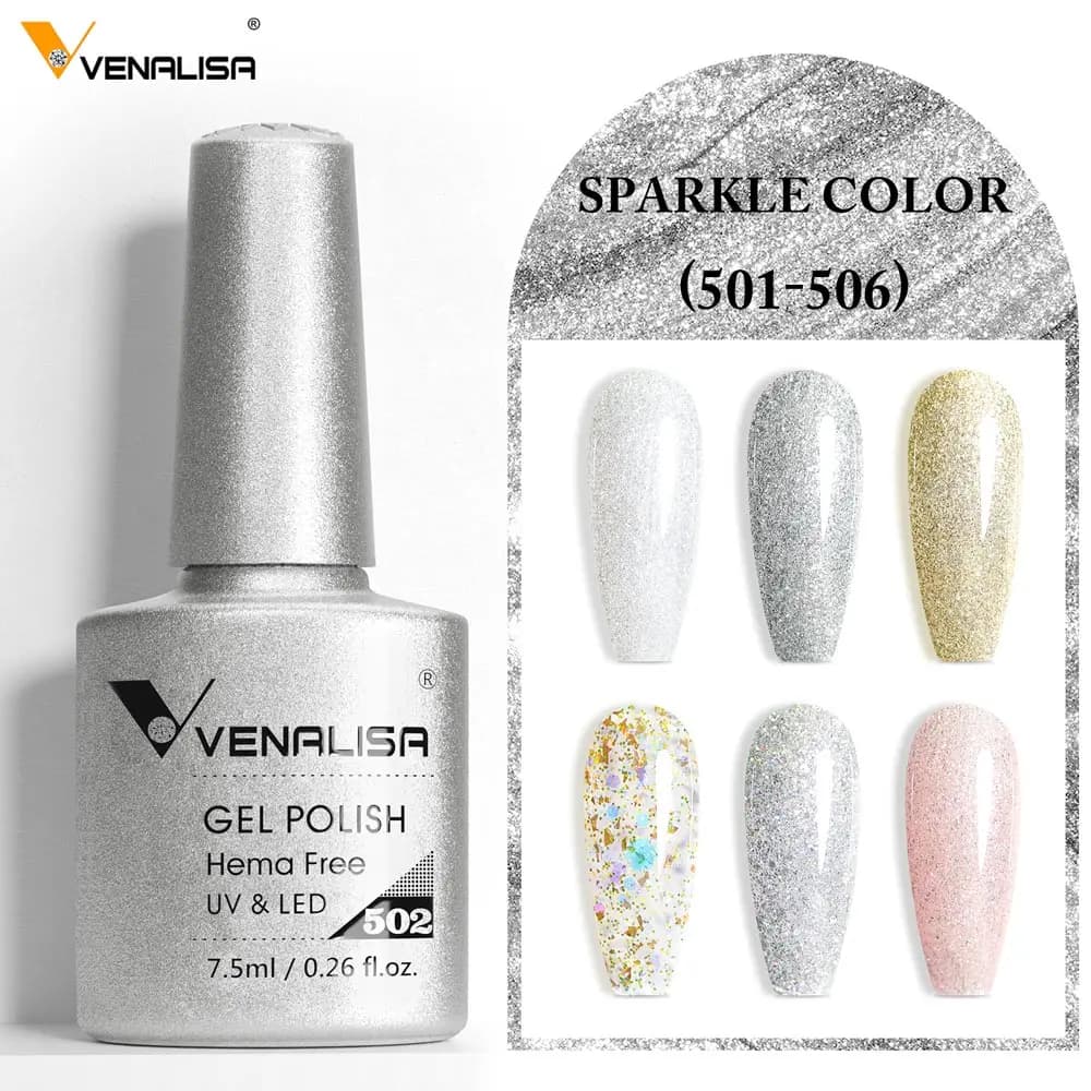 VENALISA VIP5 Nail Gel Polish 7.5ml HEMA/TPO Free Semi Permanent Nail Polish Super Texture Ultra Glossy Long Lasting Top Gel - 6