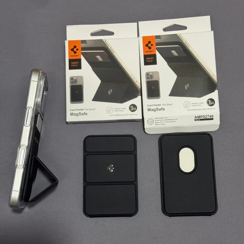 Spigen For MagSafe Smart Fold Card Holder Phone Holder For iPhone 17 Air 12 13 14 15 16 17 18 Pro Max Folding Bracket Card Bag - 4