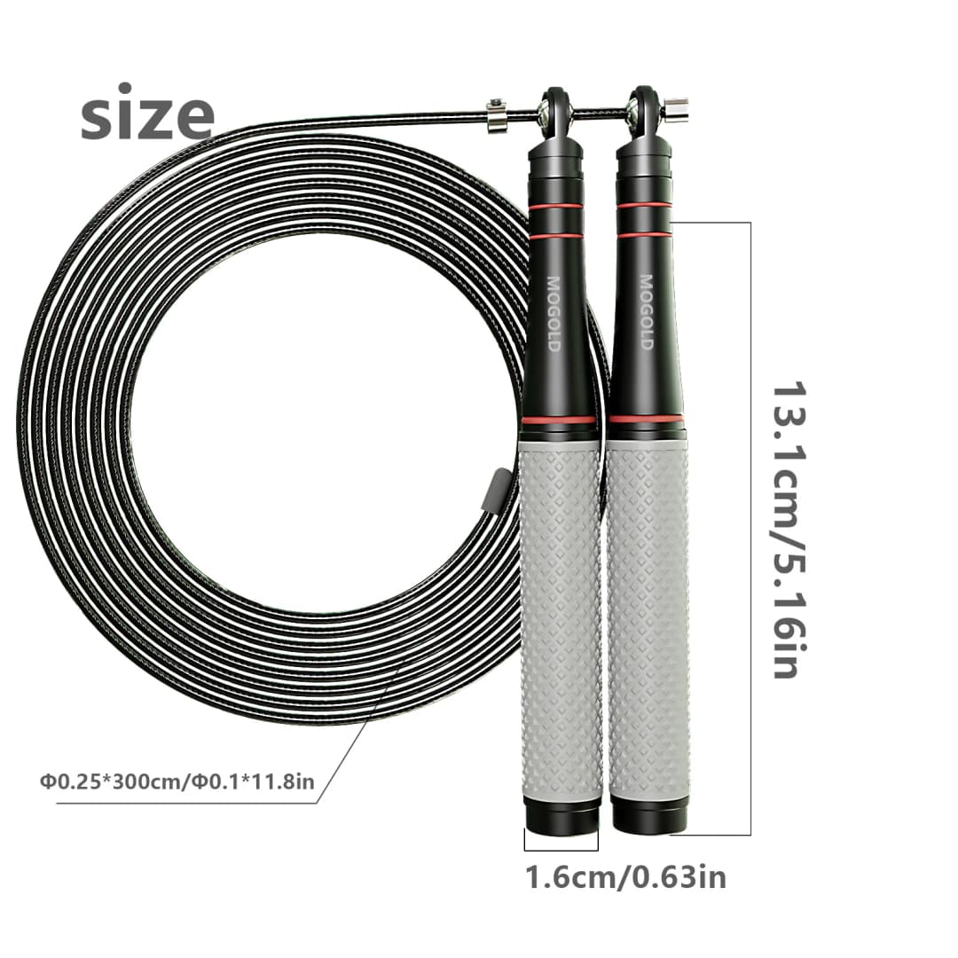 حبل قفز سريع قابل للتعديل عالي التحمل - تصميم خفيف الوزن - دوران محمل كروي ناعم لتدريب كروس فيت - 5