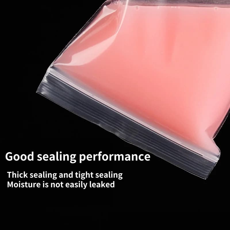 200/100 قطعة أكياس تخزين شفافة بسحاب، أكياس تخزين الطعام والمجوهرات، أكياس بلاستيكية سميكة قابلة لإعادة الغلق، حزمة تنظيم المطبخ - 5
