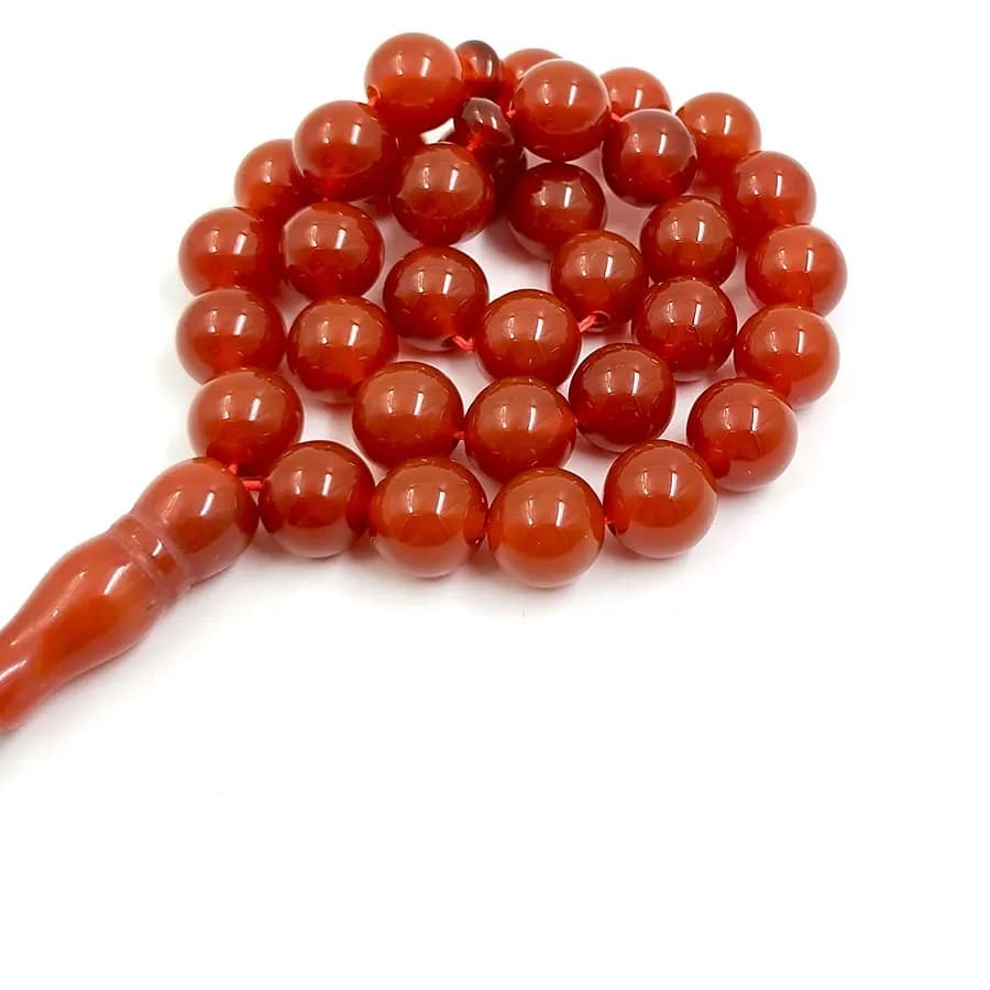 Tasbih Natural Brazil Red Agate stone misbaha 2025 fashion bracelet prayer beads eid ramadan gift arabic accessories on hand - 5