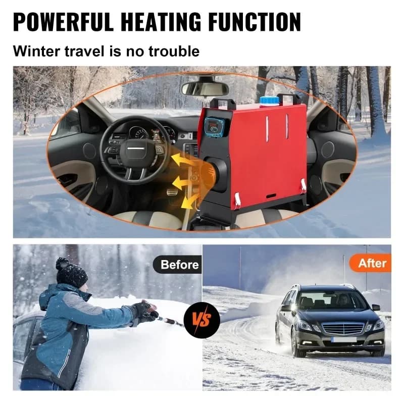 سخان انتظار VEVOR 8KW 12V سخان هواء سيارة متكامل مع شاشة LCD للحافلات والمقطورات والقوارب وصندوق السيارة تدفئة المركبات - 2