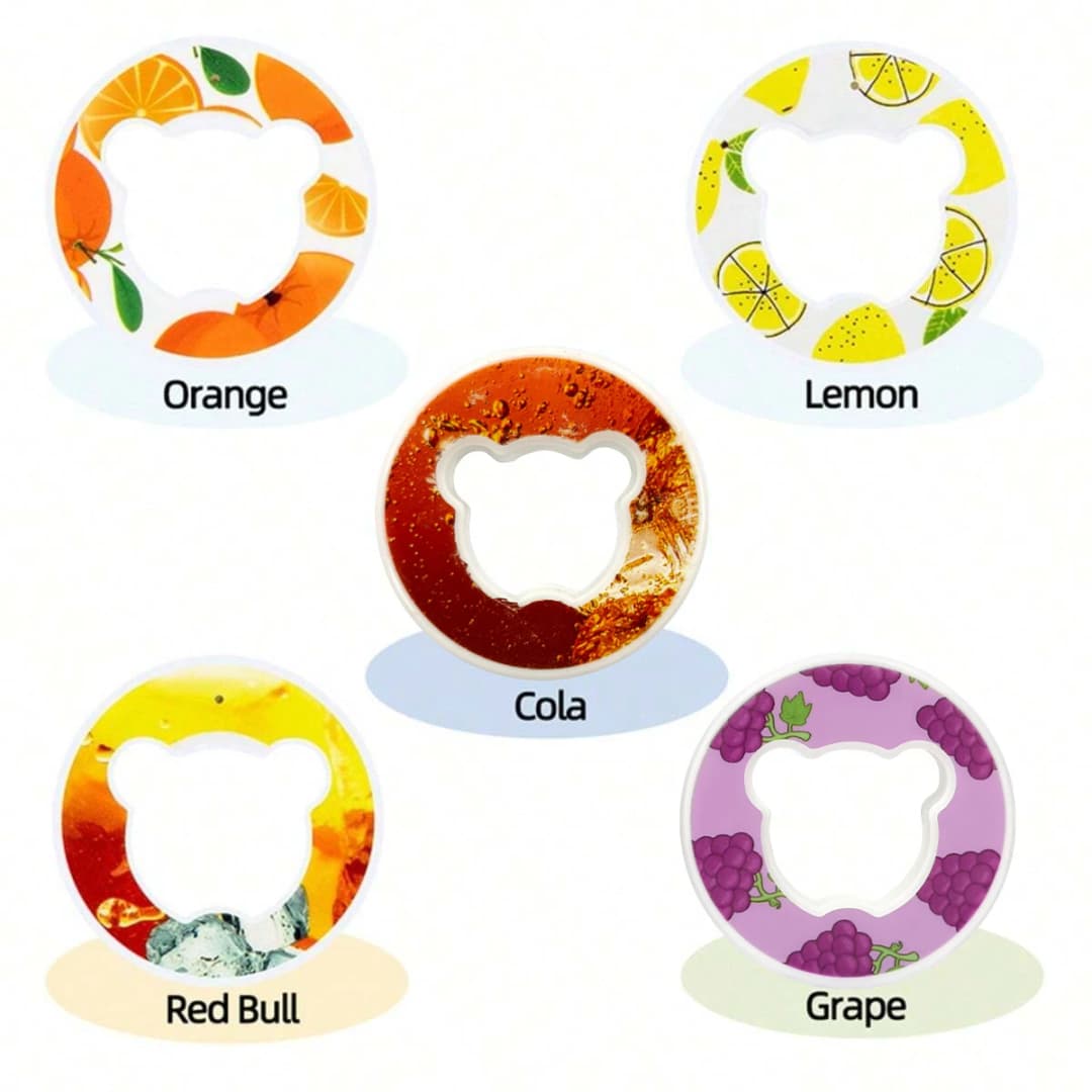 7/5pcs Bear Fruit Drink Flavor Pods Air Flavor Pods Water Bottle Flavor Caps Fruit Scent Pods for Water Bottles Sports Tool - 4