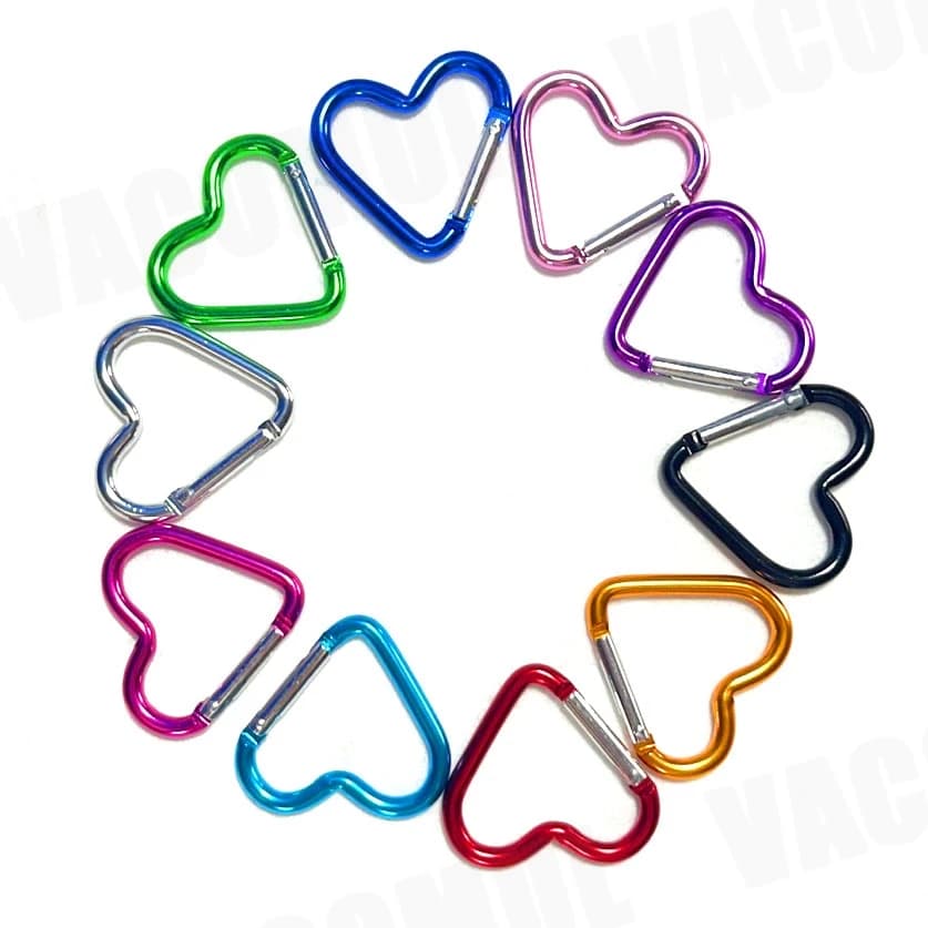 على شكل قلب حلقة تسلق من الألومنيوم المفاتيح كليب أدوات في الهواء الطلق زجاجة ماء كيرينغ هوك تسلق التخييم طقم السفر هوك ملحق - 4