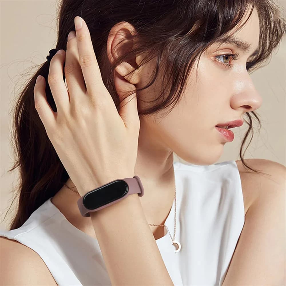 حزام سيليكون لشاومي Mi Band 7 سوار المعصم Miband 5 6 NFC الرياضة استبدال نبض كوريا mi الفرقة 7 6 4 5 3 الساعات - 6